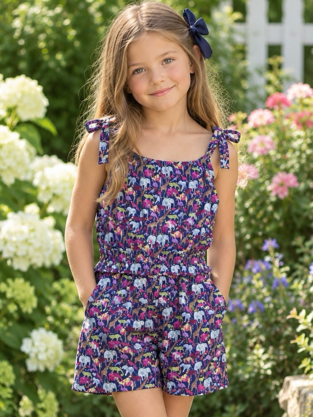 NWT Janie and Jack 6 safari Liberty zoo Print Girls' Romper